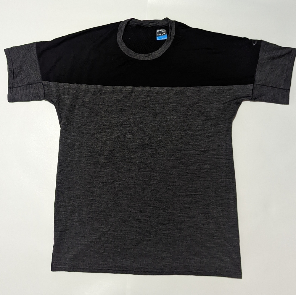 Men's Icebreaker L Black/Gray Merino Wool Cool-lite T-Shirt